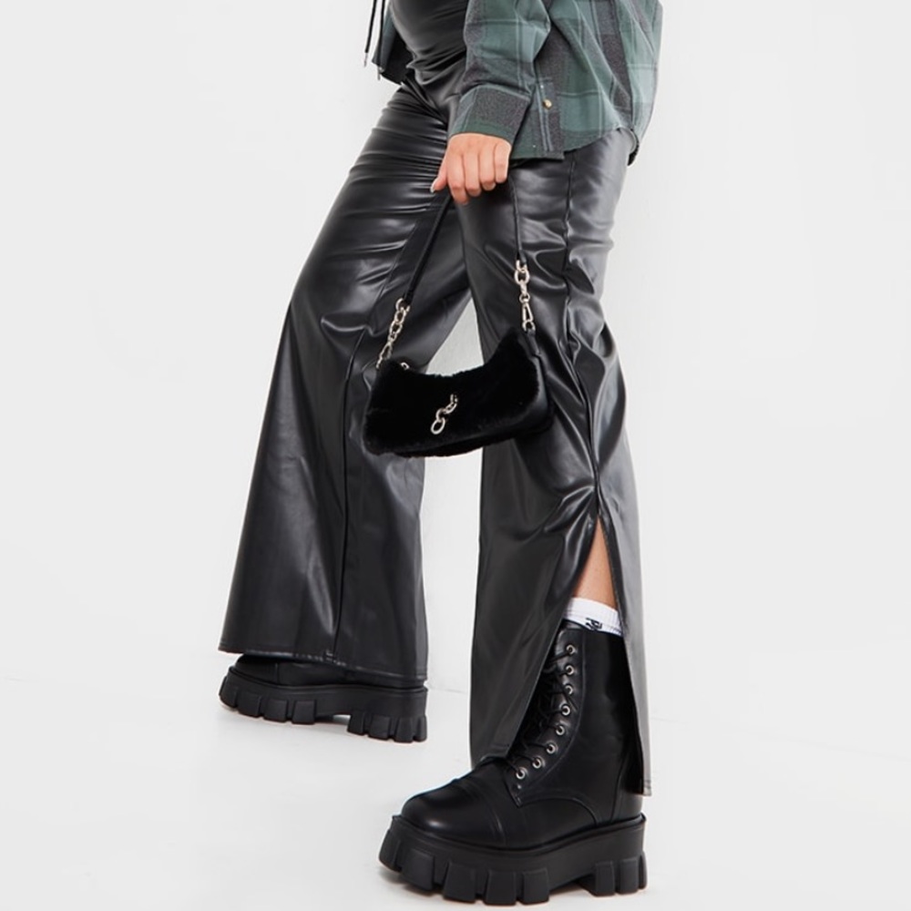 Plus PU drawstring joggers